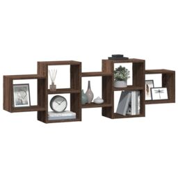 Berkfield Home Wall Shelf Brown Oak 129x18x42 cm Engineered Wood - Size: 129 x 18 x 42 cm - thumbnail 3