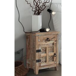 Jaipur Furniture Ltd Aravali Bedside Table Right (ARA-208-L) - Mango Wood - L33 x W51 x H71 cm - Distress Finish in Brown - thumbnail 2