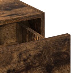 Berkfield Home Wall Hanging Dressing Table with LED Lights in Smoked Oak in Brown - thumbnail 8