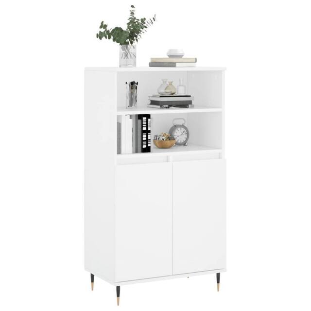 Berkfield Home Highboard White 60x36x110 cm Engineered Wood - Size: 60 x 36 x 110 cm - image 1