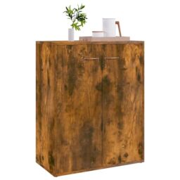 Berkfield Home Sideboard Smoked Oak 60x30x75 cm Engineered Wood in Brown - Size: 60 x 30 x 75 cm - thumbnail 4