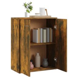Berkfield Home Sideboard Smoked Oak 60x30x75 cm Engineered Wood in Brown - Size: 60 x 30 x 75 cm - thumbnail 5