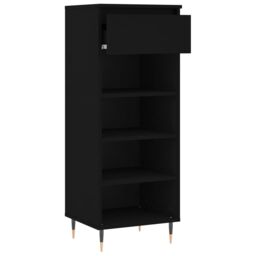 Berkfield Home Shoe Cabinet Black 40x36x105 cm Engineered Wood - Size: 40 x 36 x 105 cm - thumbnail 6