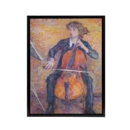"Artery8 Koster Young Man Playing Cello 1910 Framed Canvas Wall Art Print - Size: W12"" x H16""" - thumbnail 1