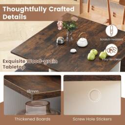 Gymax 2-Tier Square Coffee Table 60cm Living Room Center Table-Brown in Dark Brown - thumbnail 7