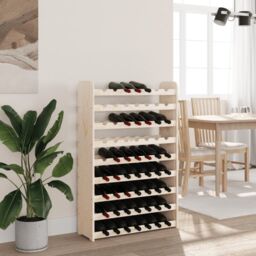 Berkfield Home Wine Rack 72.5x25x111.5 cm Solid Wood Pine in Brown - thumbnail 3