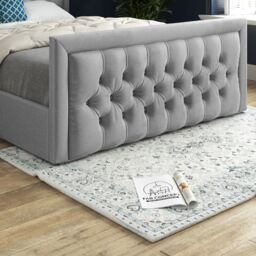 KDMD Rovigo Upholstered Soft Velvet Grey Bed Frame - Size: King - thumbnail 3