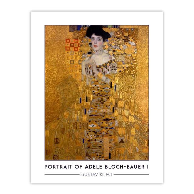 "Artery8 Gustav Klimt Adele Bloch Bauer Portrait Lady in Gold Wall Art Print in Yellow - Size: W18"" x H24""" - image 1