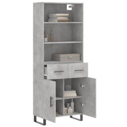 Berkfield Home Highboard Concrete Grey 69.5x34x180 cm Engineered Wood - thumbnail 3