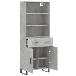 Berkfield Home Highboard Concrete Grey 69.5x34x180 cm Engineered Wood - thumbnail 4