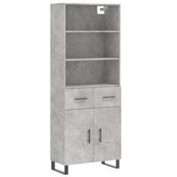 Berkfield Home Highboard Concrete Grey 69.5x34x180 cm Engineered Wood - thumbnail 2