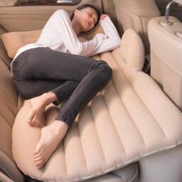 SPETLEK Beige Inflatable Car Air Bed Back Rear Seat Rest Foldable Mattress - Size: Small Single - thumbnail 4