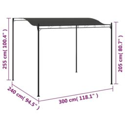 Berkfield Home Sunshade Awning 3x2.4 m Anthracite in Black - thumbnail 6