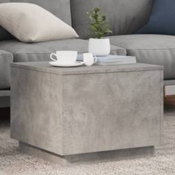 Berkfield Home Coffee Table with LED Lights Concrete Grey 50x50x40 cm - Size: 50 x 50 x 40 cm - thumbnail 2