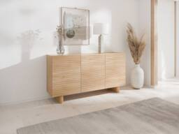 Vente-unique Sideboard With 3 Doors In MDF - Natural - LUDIMA in Light Oak - thumbnail 4