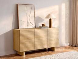 Vente-unique Sideboard With 3 Doors In MDF - Natural - LUDIMA in Light Oak - thumbnail 3