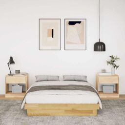 Berkfield Home Bed Frame without Mattress 120x200 cm Solid Wood Oak in Brown - Size: Small Double - thumbnail 4
