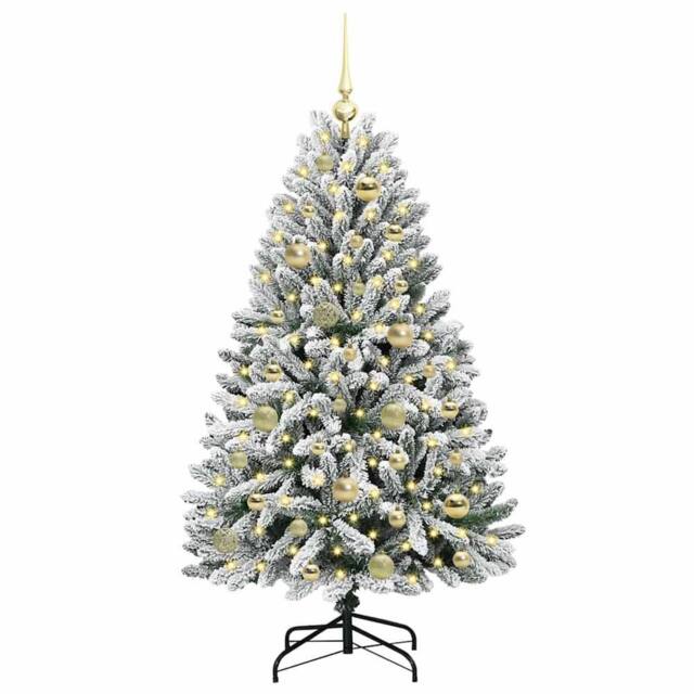 Berkfield Home Elegant Artificial Christmas Tree Green & White 120 cm PVC & Metal - image 1