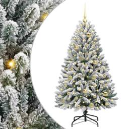 Berkfield Home Elegant Artificial Christmas Tree Green & White 120 cm PVC & Metal - thumbnail 3
