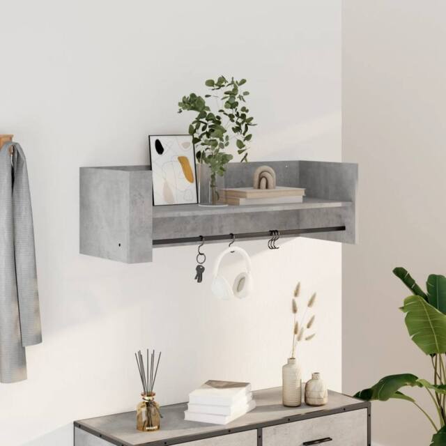 Berkfield Home Wall Shelf Concrete Grey 100x35x30.5 cm Engineered Wood - image 1