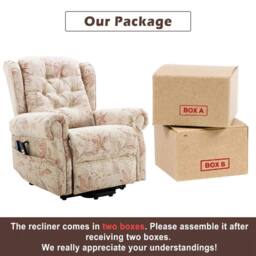 FORGEVIO Electric Power Lift Riser Recliner Chair Sofa Armchair in Beige - Size: 0.6m2 - thumbnail 3