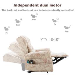 FORGEVIO Electric Power Lift Riser Recliner Chair Sofa Armchair in Beige - Size: 0.6m2 - thumbnail 4