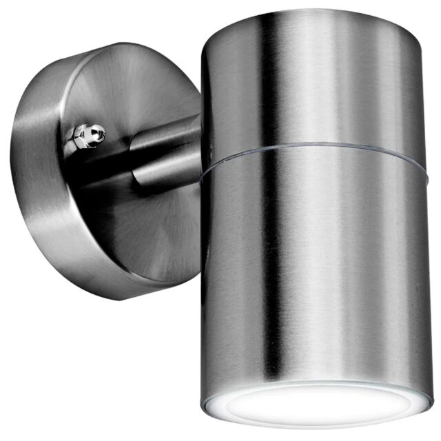 ExtraStar Outdoor Down Wall light Stainless Steel IP44 (Bulb not included) in Silver - image 1