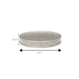 Showerdrape Pzazz Silver Diamante Bathroom Sink Soap Dish - thumbnail 3