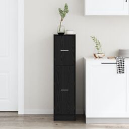 Berkfield Home Apothecary Cabinet Black Oak 30x41x118 cm Engineered Wood - Size: 30 x 41 x 118 cm - thumbnail 4
