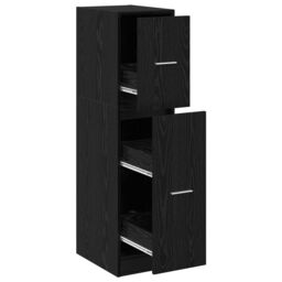 Berkfield Home Apothecary Cabinet Black Oak 30x41x118 cm Engineered Wood - Size: 30 x 41 x 118 cm - thumbnail 2
