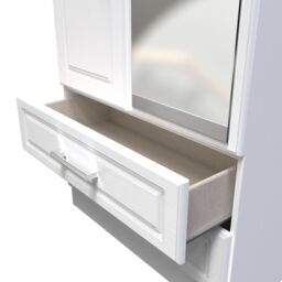 Ready Assembled 2 U Norfolk Tall 2 Door 2drw Mirrored Wardrobe (Ready Assembled) in White - thumbnail 6