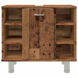 Berkfield Home Bathroom Cabinet Old Wood 60x32x53.5 cm Engineered Wood in Brown - thumbnail 5