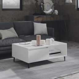 Berkfield Home Coffee Table White 90x60x35 cm Engineered Wood - Size: 90 x 60 x 35 cm - thumbnail 1