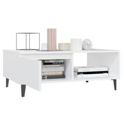 Berkfield Home Coffee Table White 90x60x35 cm Engineered Wood - Size: 90 x 60 x 35 cm - thumbnail 4