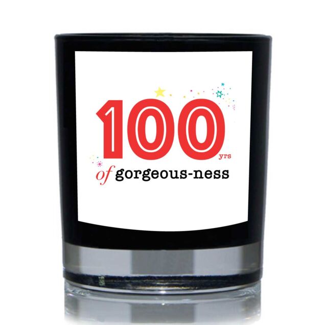 60 SECOND MAKEOVER 100 Years Gorgeous-ness Funny 20cl Candle in Black