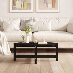 Berkfield Home Coffee Table Black 87x48x35 cm Solid Wood Pine - Size: 87 x 48 x 35 cm - thumbnail 3