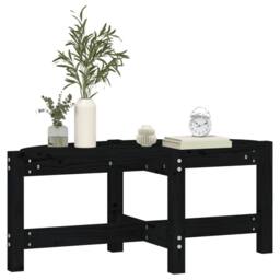 Berkfield Home Coffee Table Black 87x48x35 cm Solid Wood Pine - Size: 87 x 48 x 35 cm - thumbnail 4