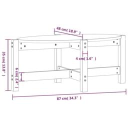 Berkfield Home Coffee Table Black 87x48x35 cm Solid Wood Pine - Size: 87 x 48 x 35 cm - thumbnail 8