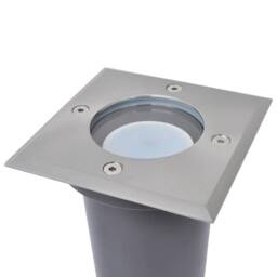 Berkfield Home Outdoor LED Ground Lights 3 pcs Square in Silver - thumbnail 1