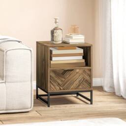 FORGEVIO Nightstand, Bedside Table with Drawer & Shelf End Table - thumbnail 5