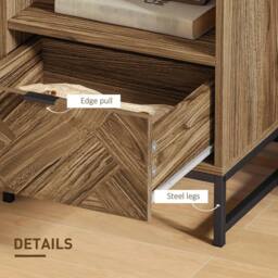 FORGEVIO Nightstand, Bedside Table with Drawer & Shelf End Table - thumbnail 4