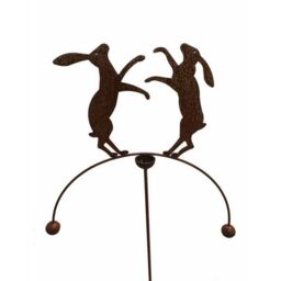 Poppyforge Boxing Hares Wind Rocker Double BM/RtR - Steel - W54 x H148.5 cm in Brown - thumbnail 6
