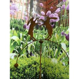 Poppyforge Boxing Hares Wind Rocker Double BM/RtR - Steel - W54 x H148.5 cm in Brown - thumbnail 4