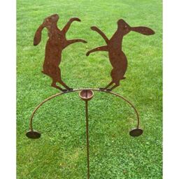 Poppyforge Boxing Hares Wind Rocker Double BM/RtR - Steel - W54 x H148.5 cm in Brown - thumbnail 7