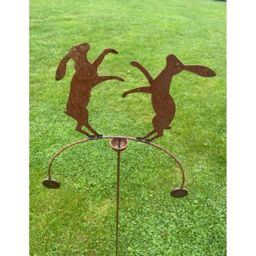 Poppyforge Boxing Hares Wind Rocker Double BM/RtR - Steel - W54 x H148.5 cm in Brown - thumbnail 9
