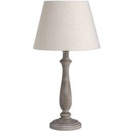 Lemon Pavilion Furniture and Decor Teos Table Lamp - Linen/Wood - L25 x W25 x H47 cm - Beige/Brown in Brown - thumbnail 1