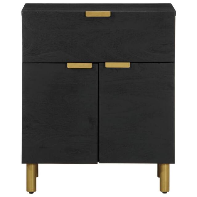 Berkfield Home Classic Bedside Cabinet Black 50x33x60 cm Engineered Wood - Size: 50 x 33 x 60 cm - image 1