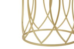 Orsina Set of 2 Champagne Finish Side Tables, Nesting Round Tables with Mirrored Glass Tops, Metal Frame Tables in Gold - thumbnail 4