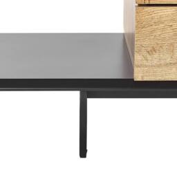 "Wyld and Coco TV Stand 160cm for up to 70"" TVs Light Brown Wood Black Shelf" - thumbnail 8