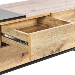 "Wyld and Coco TV Stand 160cm for up to 70"" TVs Light Brown Wood Black Shelf" - thumbnail 7